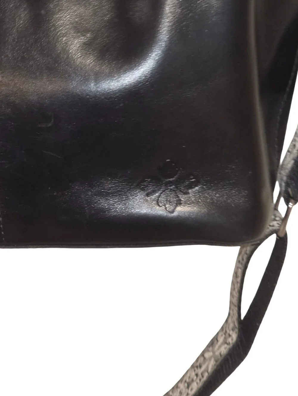 Patricia Nash Black Leather Crossbody Tote Bag Floral Detachable Strap